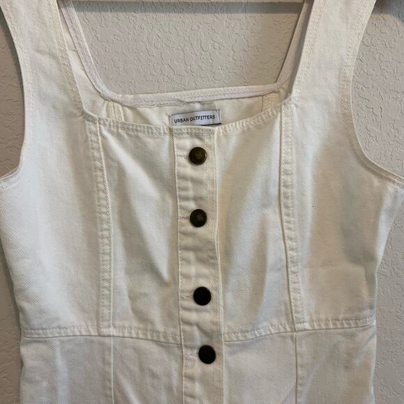 Urban Outfitters White Button-Down Mini Dress - Picture 2 of 5